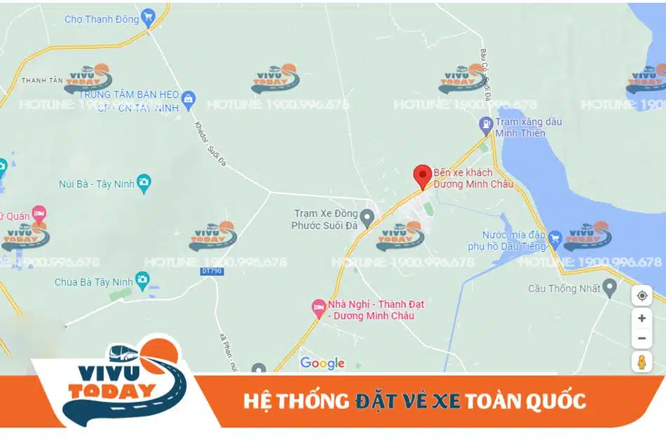 Sơ đồ đường đi bến xe Dương Minh Châu tại Tây Ninh