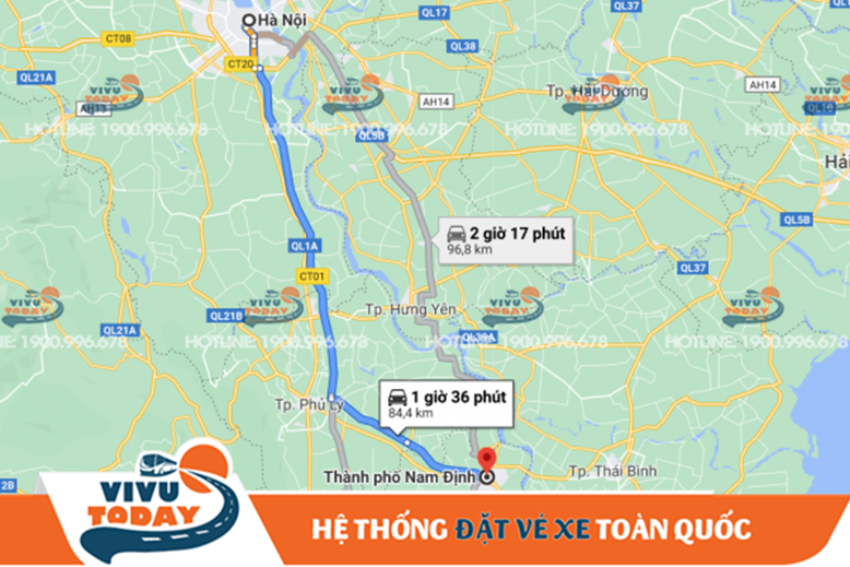 Cung đường Hà Nội đi Nam Định