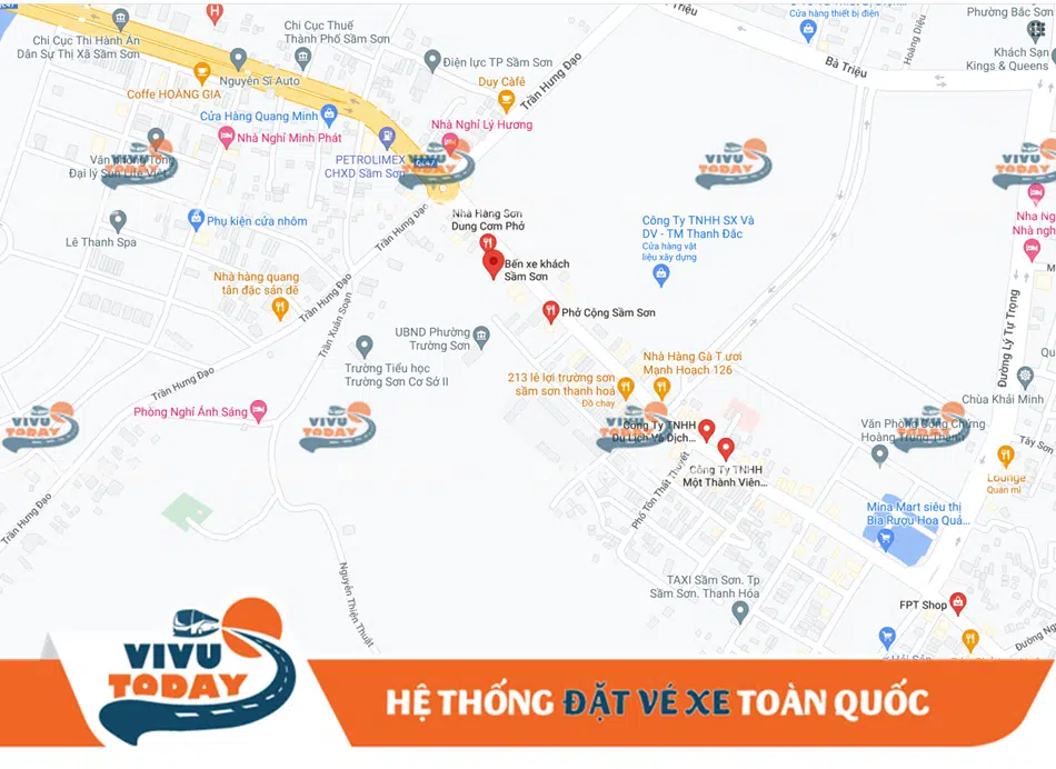 Vị trí của bến xe khách Sầm Sơn - Thanh Hóa