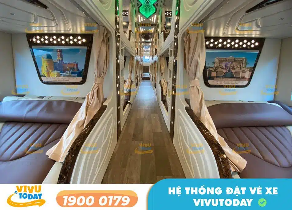 Nội thất xe giường nằm Limousine 24 phòng của xe khách Quang Giang