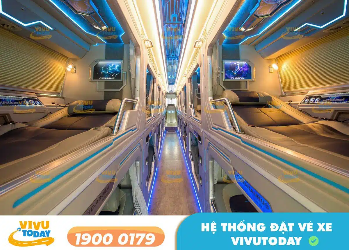 Nội thất xe phòng nằm Thành Bưởi tuyến Sài Gòn - Đà Lạt