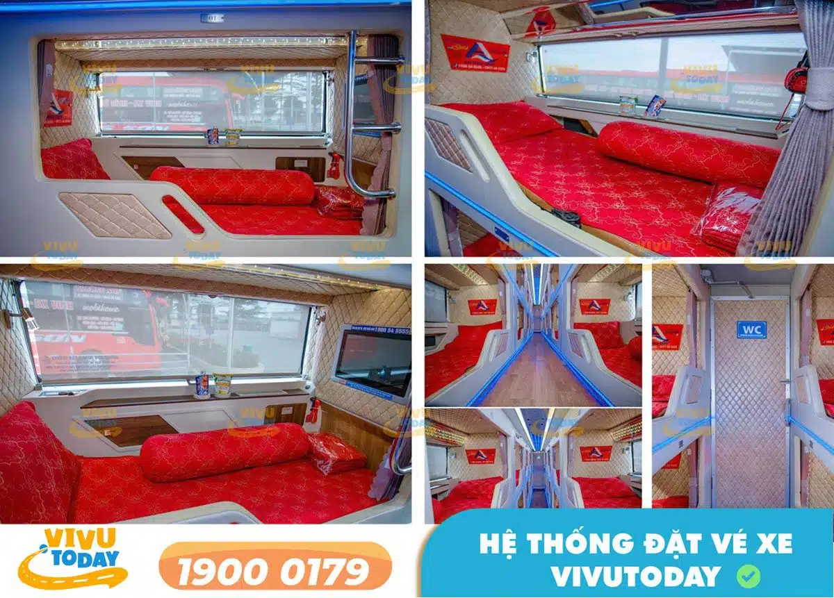 Nội thất xe giường Limousine 20 phòng của xe An Phú Quý Vinh đi Hà Nội