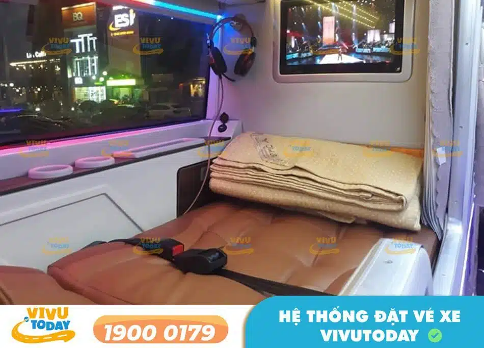 Thiết kế sang trọng xe giường nằm của xe Mai Vy Đà Nẵng - Buôn Ma Thuột