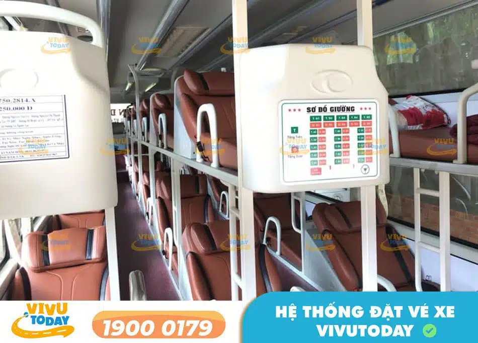 Sơ đồ vị trí giường nằm của xe khách Nguyên Dịu đi Đắk Lắk