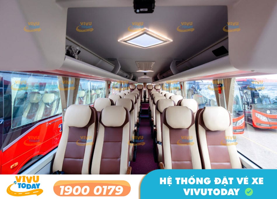 Nội thất xe ghế ngồi 30 chỗ của xe khách Công Nhật