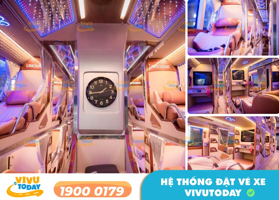 Nội thất xe giường phòng Limousine của xe Queen Cafe đi Sapa