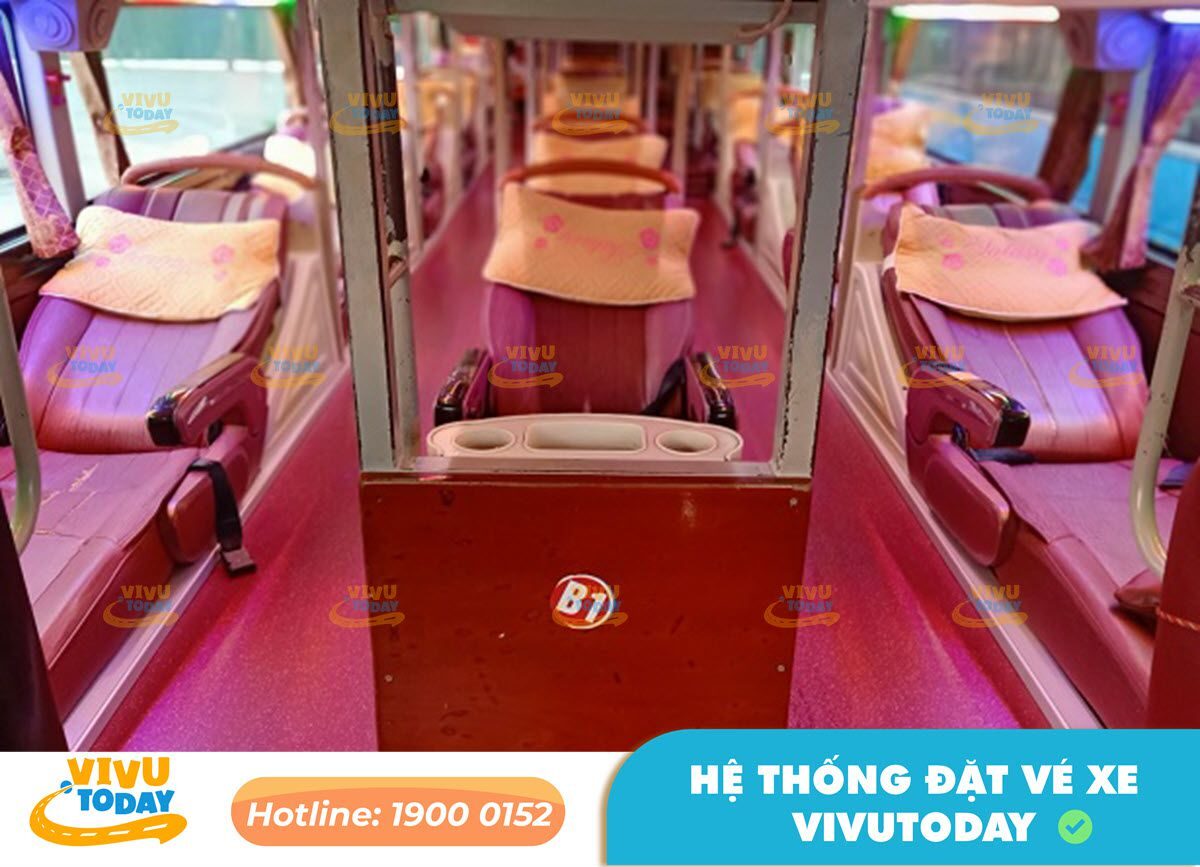Nội thất xe giường nằm 36 chỗ của xe khách Sử Loan đi Hải Phòng từ Nghệ An