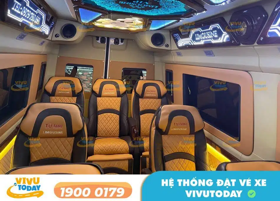 Nội thất xe ghế ngồi Limousine của xe khách Tú Nhi Bình Phước