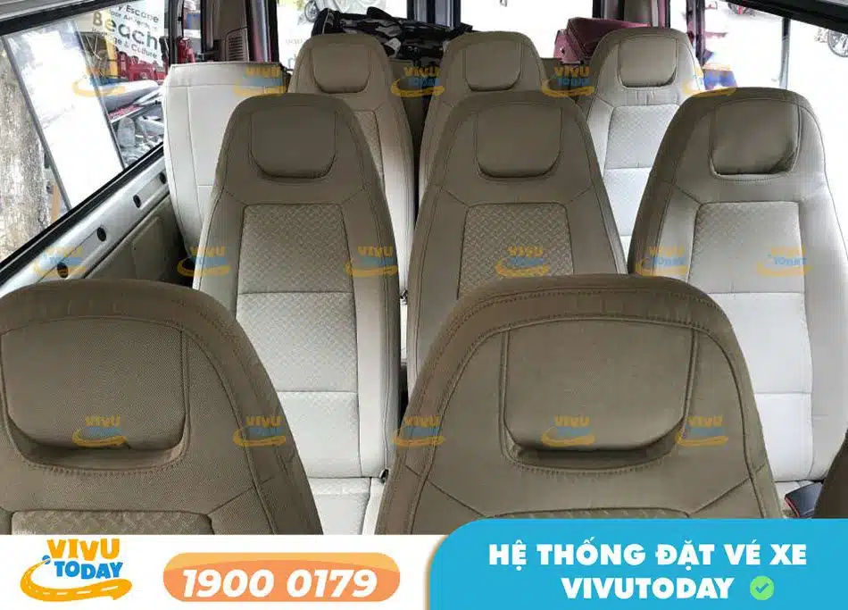 Nội thất xe ghế ngồi 7 chỗ của nhà xe Hội An Express