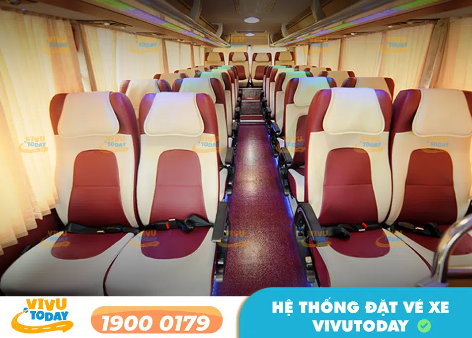 Nội thất xe ghế ngồi 29 chỗ của xe khách Bảo Quỳnh Bến Tre