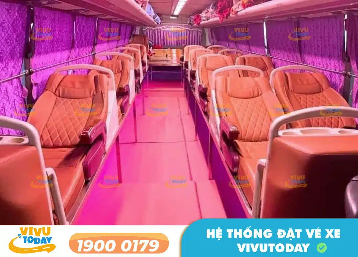 Nội thất xe giường nằm Đức Việt tuyến Bắc Giang đi Điện Biên