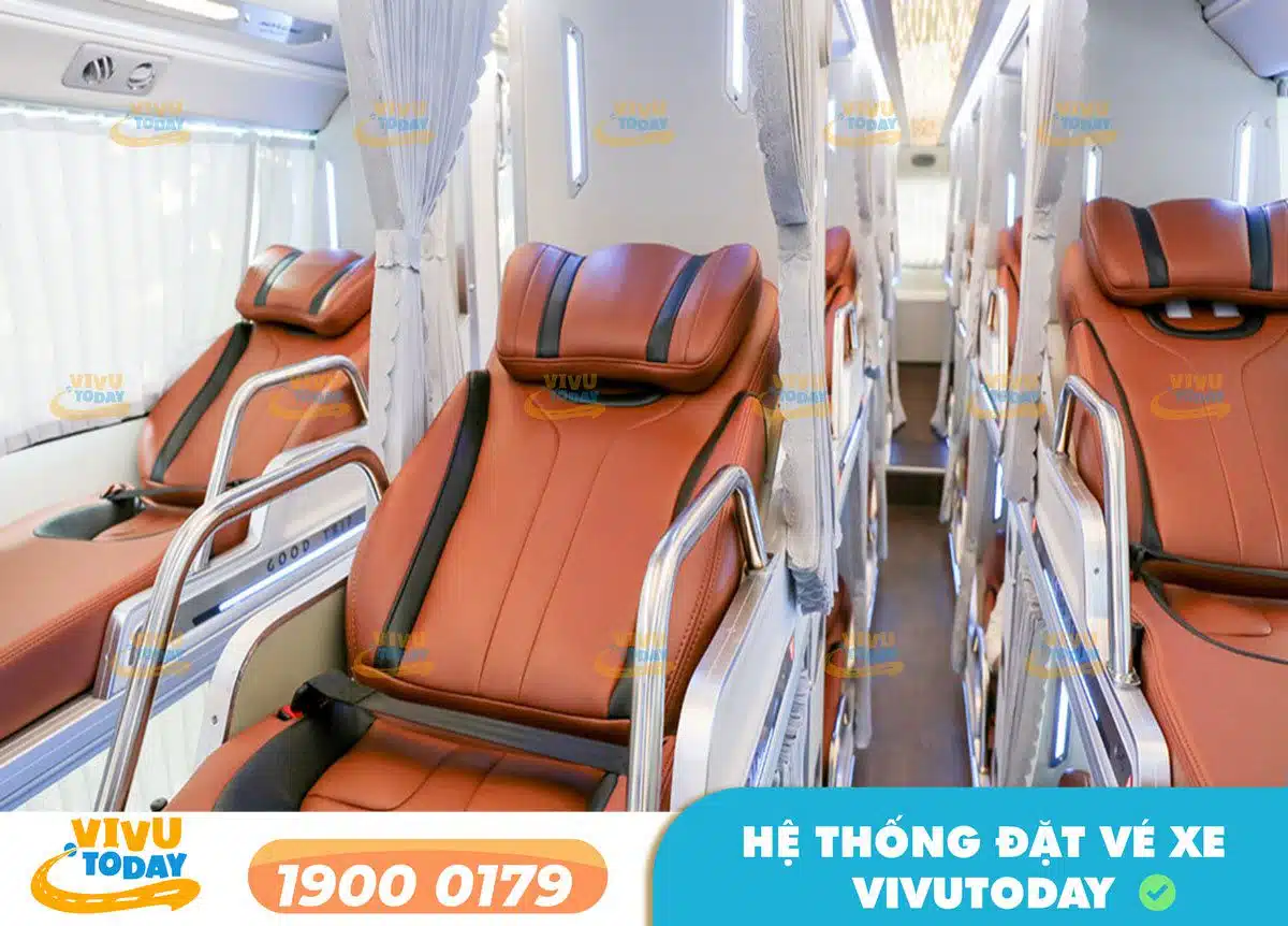 Nội thất xe Hà Quảng Travel tuyến Hà Nội - Quảng Bình