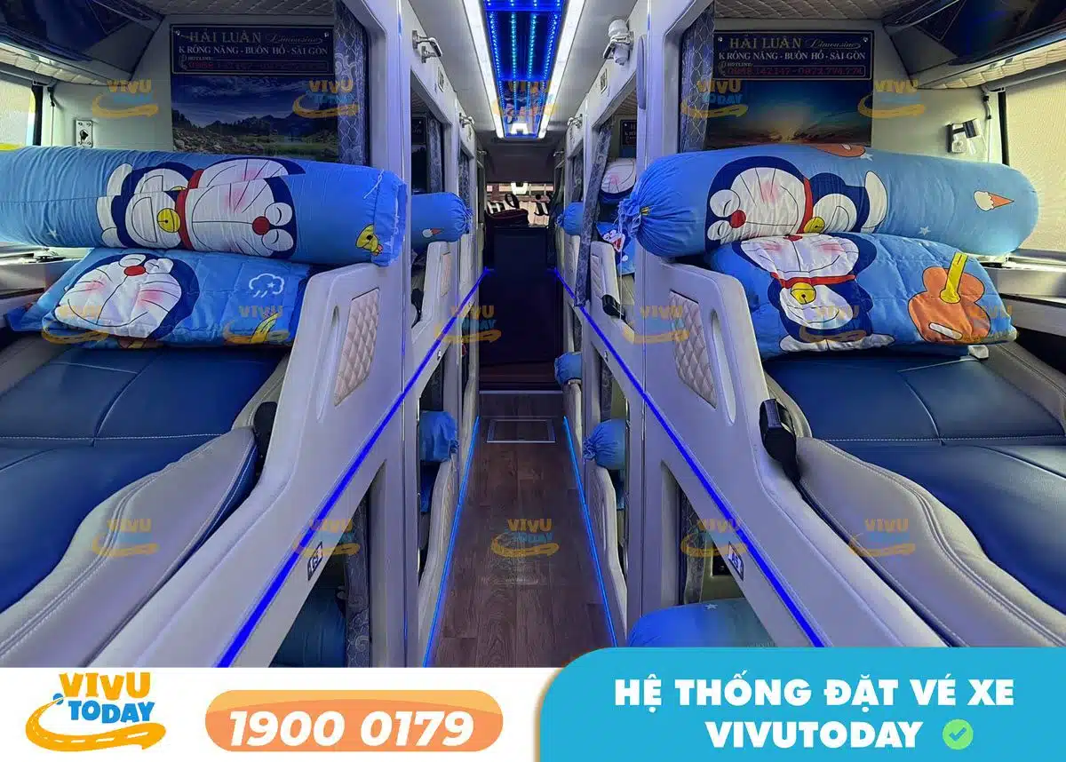 Nội thất xe tiện nghi Limousine 22 phòng của nhà xe Hải Luân