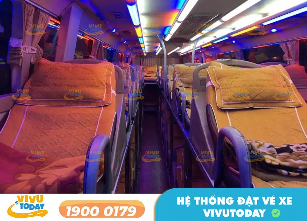 Nội thất xe giường nằm của nhà xe Hồng Hà Hà Tĩnh