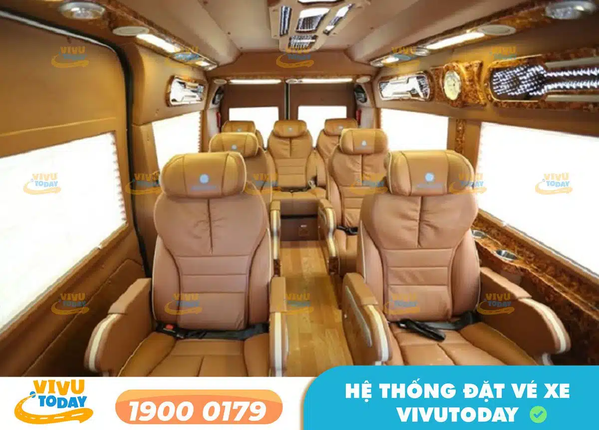 Nội thất xe ghế ngồi Limousine của nhà xe Khánh An Limousine