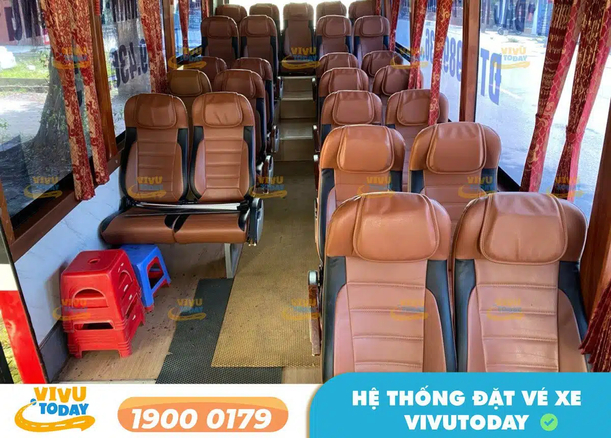 Nội thất xe ghế ngồi 30 chỗ của xe Mạnh Thắng Hải Dương đi Lạng Sơn