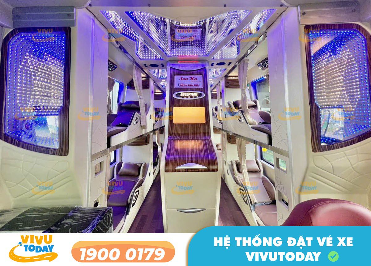 Nội thất xe giường Limousine 32 phòng của nhà xe Sơn Hà (Đắk Lắk)