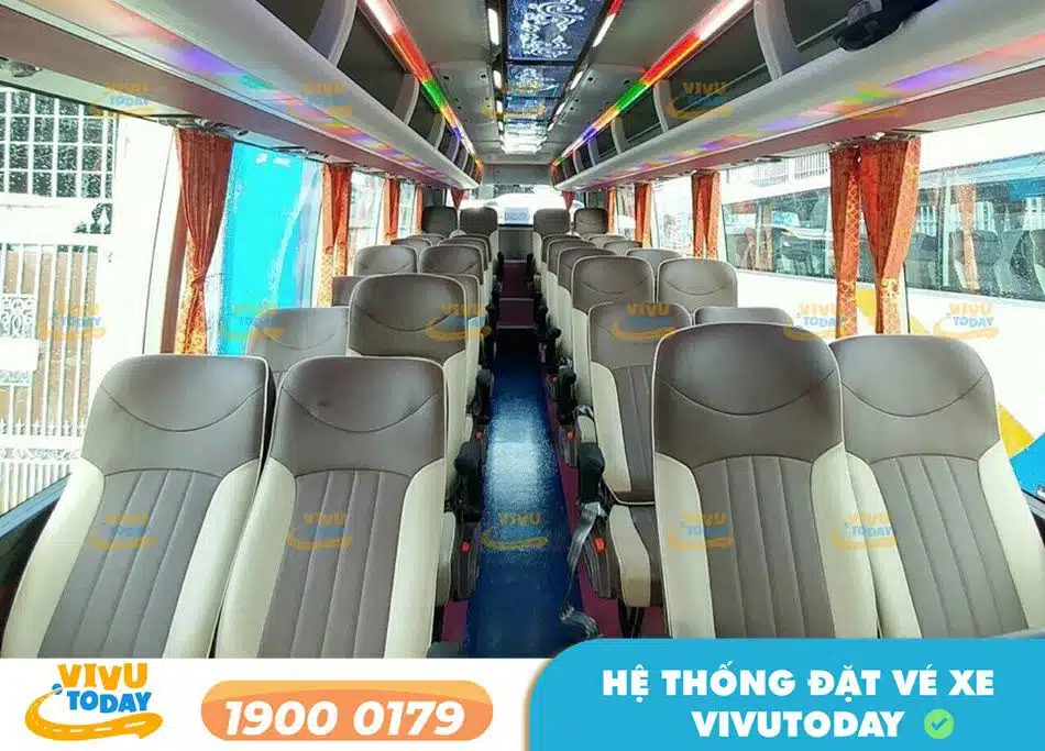 Nội thất xe ghế ngồi 29 chỗ của nhà xe Thành Hưng Ninh Bình