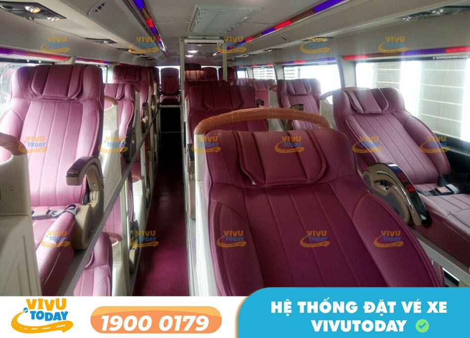 Nội thất xe giường nằm 40 chỗ của nhà xe Thu Hà Đắk Nông