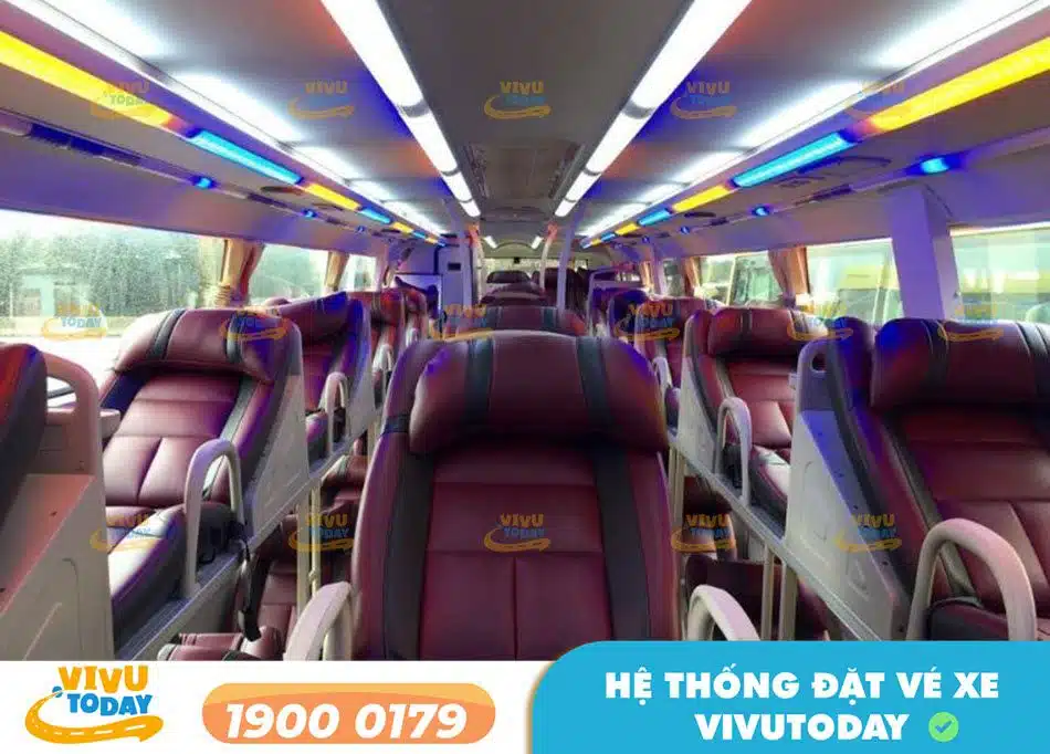 Nội thất sang trọng của xe Tiến Thành bến xe Miền Đông về Quảng Trị