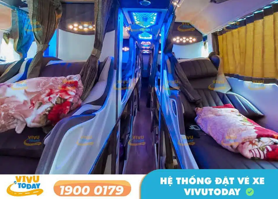 Nội thất thiết kế sang trọng của nhà xe Minh Quân Ninh Thuận