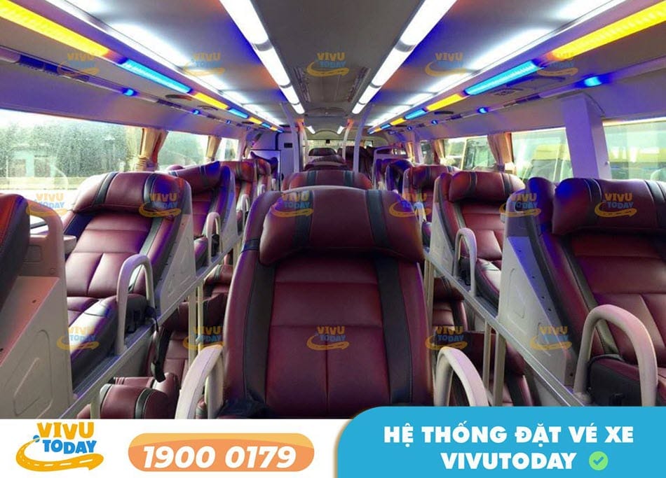 Nội thất xe giường nằm 40 chỗ tiện nghi của xe khách Cường Hà