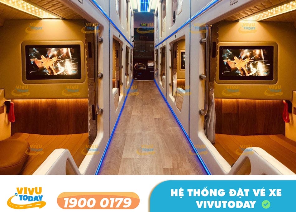 Nội thất xe Limousine 20 phòng của nhà xe Hải Hiền