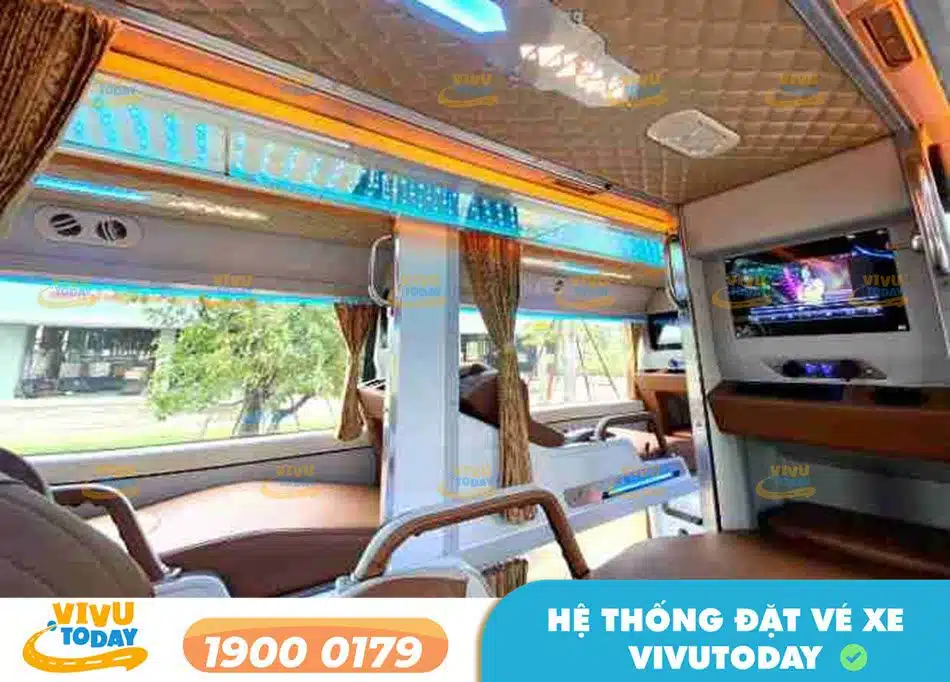 Nội thất xe giường nằm Limousine 34 chỗ của nhà xe Hoàng Khang