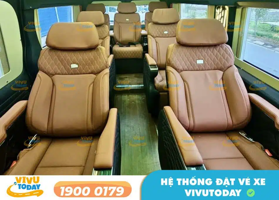 Nội thất sang trọng của xe khách Hùng Cường Limousine đi Quảng Ninh