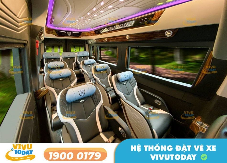 Nội thất xe Limousine của nhà xe Hoàng Long Hải Phòng
