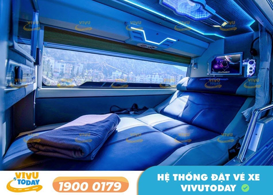 Xe giường phòng Limousine sang trọng của xe khách Quốc Tuấn