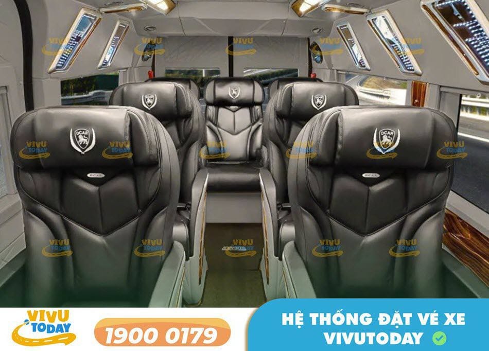 Nội thất xe Limousine 9 chỗ sang trọng của nhà xe Hùng Ngọc Limousine