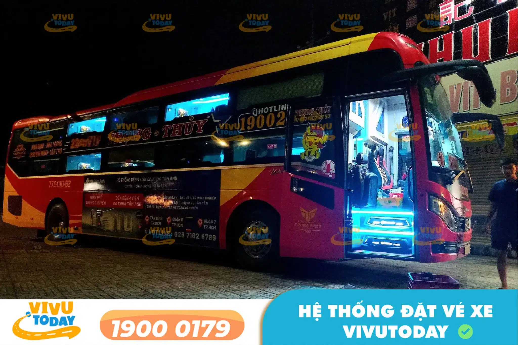 Nhà xe Trọng Thủy Limousine phục vụ tuyến Sài Gòn đi Nha Trang bằng xe giường nằm đôi